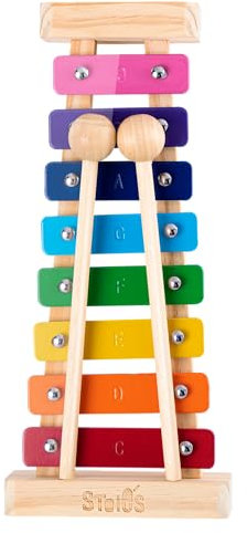 Stoie's 8 Fliesen Regenbogenfarben C-Key Xylofon Klavier Keyboard Spielzeug für Kinder Kleinkinder mit Schlägeln und Notenblatt