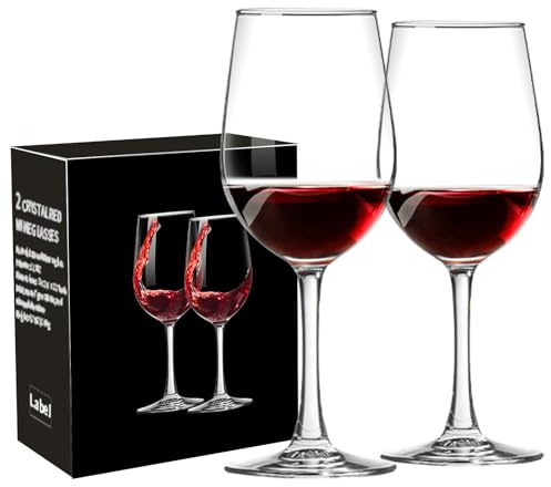 Haoxishui Wine Glasses Set of 2, 10 OZ Long Stem Wine Glasses Set for Red Wine and White Wine, Christmas Gift, Mother's Day Gift