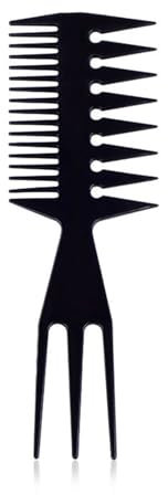 KGDUYC Pettine 3 in 1 Capelli Uomo - Set Denti Larghi Districante Antistatico per Parrucchieri (Nero)