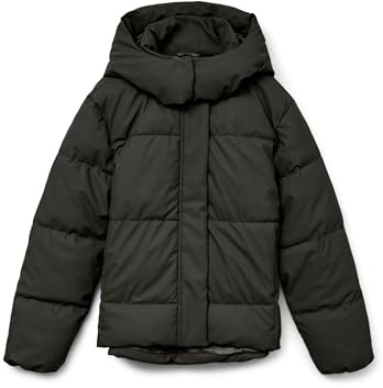 VERO MODA Short Coated Jacket Vmgretakylie Noos-Chaqueta Corta con Revestimiento, Verde Oscuro, M Mujeres