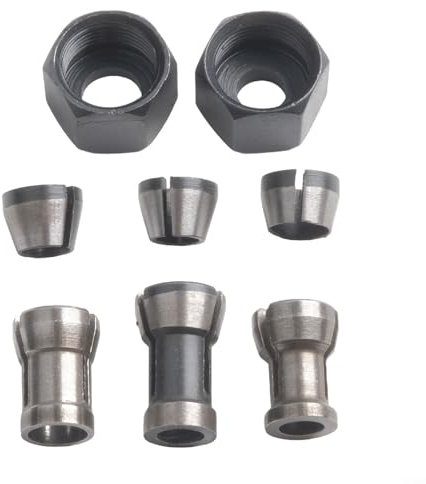 Lot de 8 mandrins de serrage 6 mm 6,35 mm 8 mm pour défonceuses à bois, machines de découpage, routeur électrique, fraiseuse