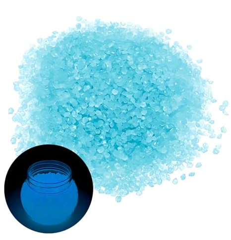KLINNA Lot de 10 000 pierre décoratives phosphorescentes – Pierres décoratives colorées et lumineuses, particules fluorescentes pour mini étang, jardin
