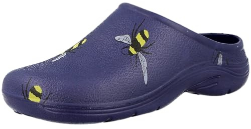 Outdoor Soul Unisex Slip-On Pattern or Plain Garden Clogs (Bees, UK Footwear Size System, Adult, Women, Numeric, Medium, 4)