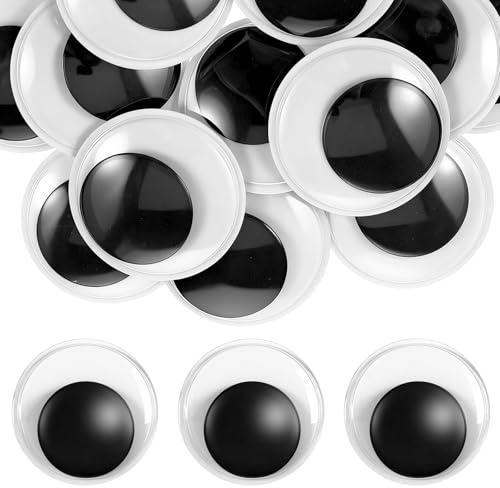 TIESOME 20 Pcs 2 Inch Googly Eyes, Self-Adhesive Large Wiggle Eyes for Crafts, Big Stick-On Fake Eye for Halloween, Christmas, Scrapbooking, Kids DIY, Easy Peel and Stick