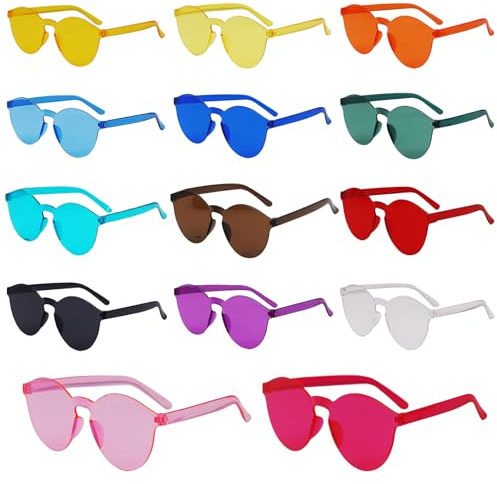 VirtuGro 14 Paar Rund Sonnenbrille Partybrillen Hippie Brille Transparente