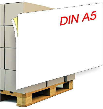 ebs Versand A5 Palettenaufkleber mit 5mm Lasche - 1000 Etiketten - Adressetikett / Versandaufkleber