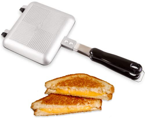 ICO Appareil Croque Monsieur Gaz, Machine à Sandwichs de Camping, Toaster de Camping, Grille Pain Gaz, Grille-Fromage pour la Cuisinière ou l'Extérieur.