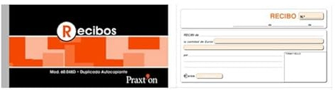 Talonarios Recibo 1/3 Fº Praxton Duplicado, Paquete x 10