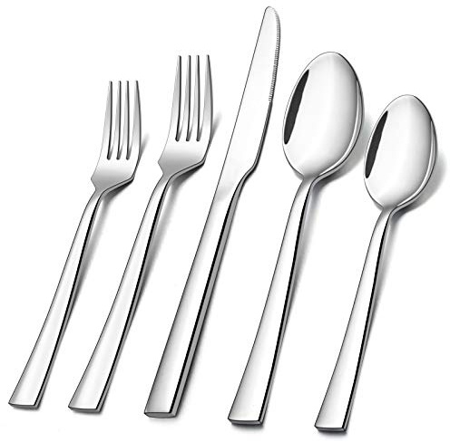 E-far 60-Piece Silverware Set, Stainless Steel Flatware Set for 12