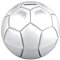 Spardose - Fußball mit Sparschlitz aus elektrolytischem Weißblech - Bedruckung: weiß - Ø 18,5cm