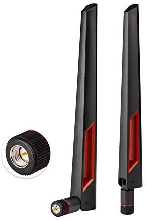 Superbat Antenna WiFi (con Connettore SMA Maschio) Dual Band 2.4GHz 5GHz 5.8GHz, Adatta per Scheda WiFi PCI-E, Telecamera Wireless USB, Router Hotspot, ecc. (2 Pezzi)