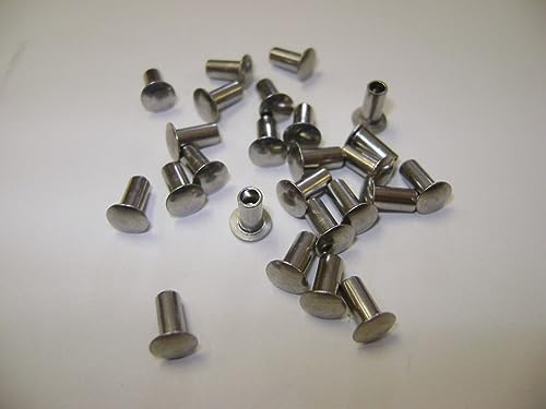 25 Pcs. NMD SUS316 Stainless Steel 1/8X1/4 Oval Head Semi Tubular Hollow Rivets Tonka Truck - Industry CALLIE-15