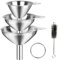 Edelstahl Trichter Set,3 Stück Mini Trichter Küche Mit Griff und Reinigungsbürste, vielseitig einsetzbarer, lebensmittelechter Trichter ohne Verschütten für ätherische Öle,Fläschchen, Parfüm.