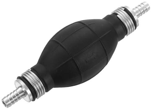 sourcing map 8mm (5/16) Rubber Fuel Primer Pump, Fuel Transfer Vacuum Hand Siphon Bulb, One Way Fuel Primer for Gasoline Petrol Marine Diesel Boat Marine Boat, Silver