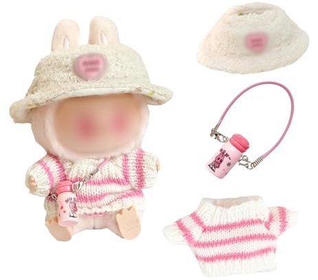 Bekleidung für 17cm Plüsch,Kuscheltier Kleidung Outfit nur Bekleidungs zubehör für 17cm Plush Pullover Hoodie Bekleidung Geschenke(ohne Puppe)