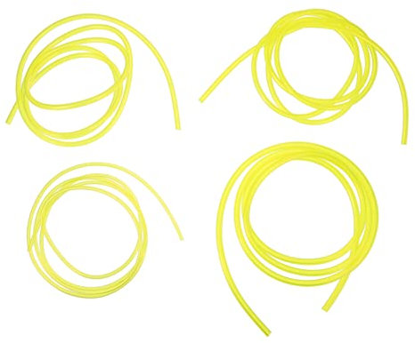 Gogogmee 4pcs Yellow Petrol Line Hose 1.5m Oil Resistant Gas Line Pipe for String Trimmer and Chainsaw Fuel Tubing Multiple Size Options