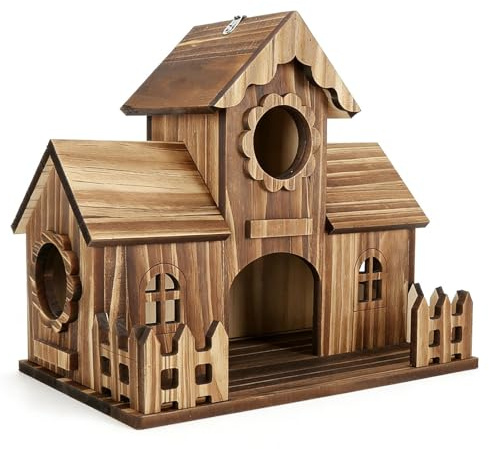 Maisons d'oiseaux en bois | Bois rustique naturel,Maison à moineaux