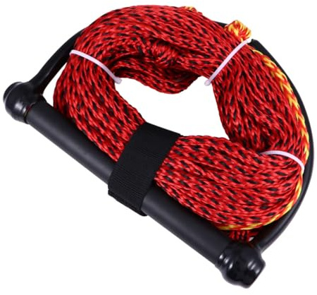 SHINEOFI Cuerda de Esquí Acuático Negra de 1 Sección Mango de Cuerda de Nylon Resistente Abrasión y UV para Deportes Acuáticos y Navegación en Barco Color Aleatorio