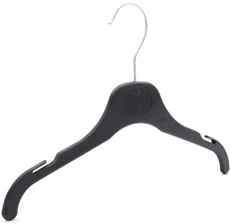 20 Plastic Childrens Coat Hangers, Tops, Dress, Shirt Garment Clothes Hanger-Choose Colour & Size (30cm (Kids), Black)
