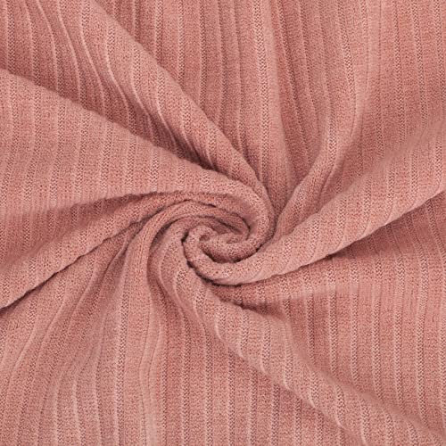 Neotrims 4x2 Rippstrick-Jersey in 19 atemberaubenden Farben. Stretch & Elastisch, Weicher Griff, Matt Nicht reflektierend Ideal für Fotografie und Bekleidungsherstellung. Dusky Rose 1 meter