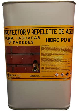 Hidrófugo incoloro base disolvente. Protector contra el agua de fachadas y materiales. Envase 5 litros.