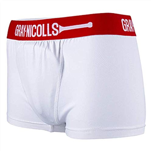 Gray-Nicolls MEN'S COVER POINT TRUNKS - WHITE/RED - NEW FOR 2020 (L)