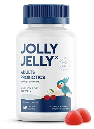 Adults Probiotics Tapioca Gummies - 5B CFU Bacillus Coagulans Live Bacterial Cultures Per Serving - Non-GMO, Halal, Cherry Flavour - 60 Vegan Gummies.