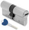 Amig - Cilindro de seguridad - Fabricado en Latón - Medida: 80 mm (30-50) - Protección Antitaladro y Anti-Bumping - Acabado: Cromado mate