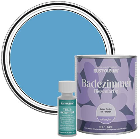 Rust-Oleum Peinture Bleue Résistante à l'eau pour Carrelage de Salle de Bain, Finition Satinée - Céruléen 750ml