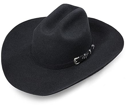 STARS & STRIPES Houston Black Hut – Hochwertiger Western-Cowboyhut aus Wollfilz