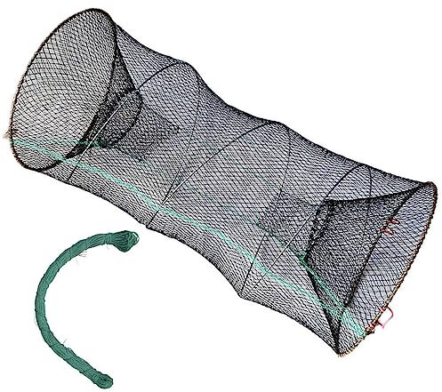 Faltbare Köderfischreuse Fisch Reuse Fischernetz Aalreuse Krebsreuse Öffnungen, Fischreuse Fischernetz Eisendraht Reusen Fischkescher Krebsfalle Köderfischreuse Fischfangnetz Angel Netz Zubehör