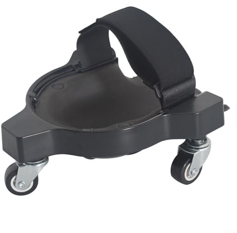 DAZZLEEX Genouillères à roulettes, design convertible, poulie à genoux roulante pour travaux de construction (noir)