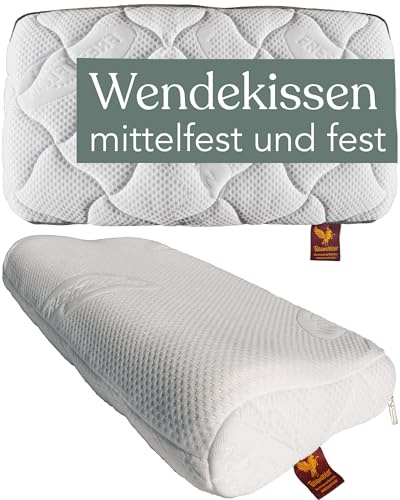Traumreiter festes orthopädisches Nackenstützkissen gegen Schmerzen & Verspannungen bei schlanken Körperbau bis mittlere Größe, Kissen, ergonomisches Schlafkissen Kopfkissen Memory Foam Kissen