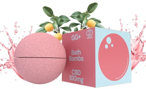 GG PLUS Bomba de Baño Relajante con 100mg de CBD y Bergamota 2 Usos - Set de Baño Aroma Natural - Bombas de Baño Hidratación Profunda - Crea Entorno Relajante y Reconfortante-Complemento Sales de Baño
