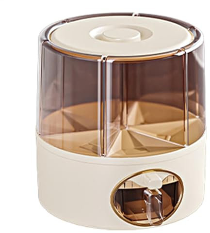 Cubo de arroz giratorio, contenedor de almacenamiento de granos alimenticios, contenedor de almacenamiento de granos y arroz: dispensador de alimentos giratorio, dispensador de almacenamiento de arroz