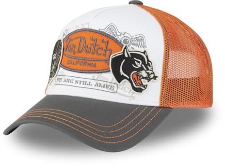 Von Dutch Gorras de Hombre y Mujer, Trucker Patches, Naranja 06