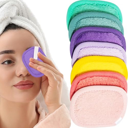 7 dischi in cotone struccante lavabile, salvietta struccante riutilizzabile in microfibra, pastiglie struccanti, salviette struccanti per viso e occhi