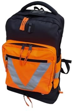 Generisk SCHLUGA FICKZONE ryggsäck 32 l med avtagbart bottenfack – laptopryggsäck upp till 17 tum, vattenavvisande, reflekterande – varningsfärg orange, synlig, perfekt för arbete, arbete och vardag