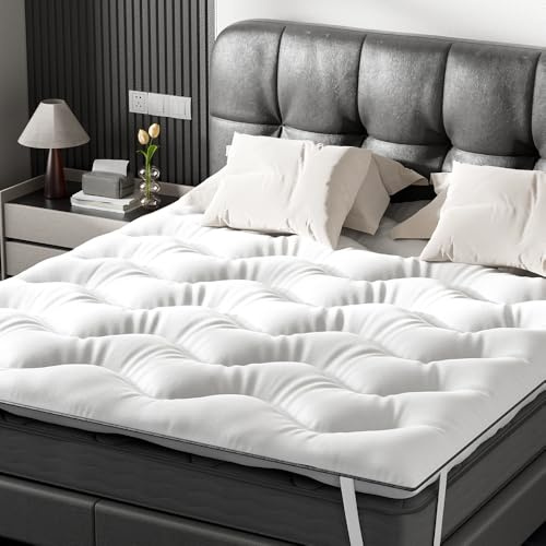 CEYIRO Surmatelas 160x200 cm, Épaisseur 4 cm, Confort Ergonomique, Moelleux, Housse Lavable en Machine (Surmatelas 160x200 cm)