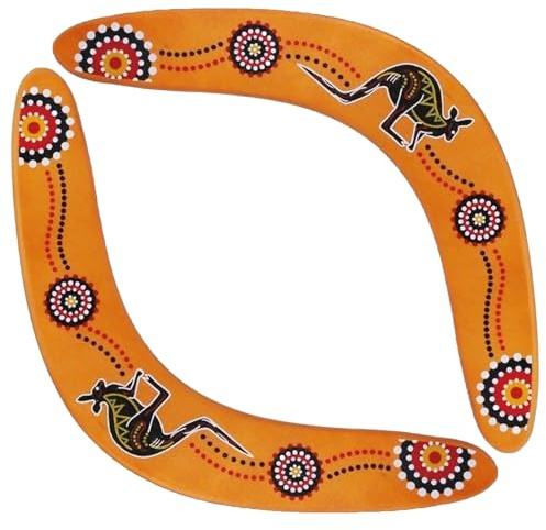 deegbbyi 2 Pezzi Il Boomerang, Boomerang in Legno a Forma di V, Classico Design a Forma di Canguro Fatto a Mano, Adatto ai Principianti per Giochi da Lancio e Sport all'aperto