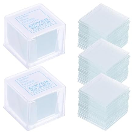 SAFIGLE 500 stycken mikroskop objekthållare och transparenta täckglas 20 x 20 mm av robust glas för laboratorie- och utbildningsprovpreparation