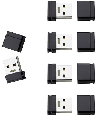 Intenso Micro Line 64 GB USB Stick 5er Pack – Mini USB 2.0 Memory Stick – Compact Data Carrier for PC, Laptop, Car & TV – Black 5X 64 GB