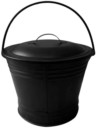 NonMiFyR Seau à Cendres avec Couvercle pour Cheminée, Accessoire pour Foyers D'intérieur et Poêles à Bois.