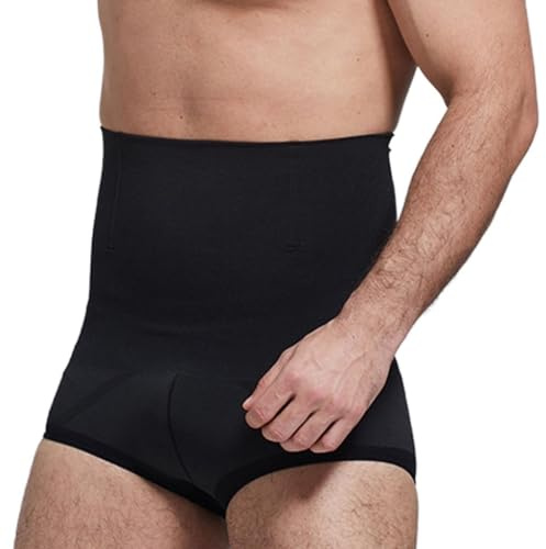 LYGBAOFUL sous-vêtements Gainants pour Hommes, contrôle du Ventre, Taille Haute, rehausseur de Fesses, Ceinture Amincissante, Slip Coupe-Ventre (Noir, XXL)