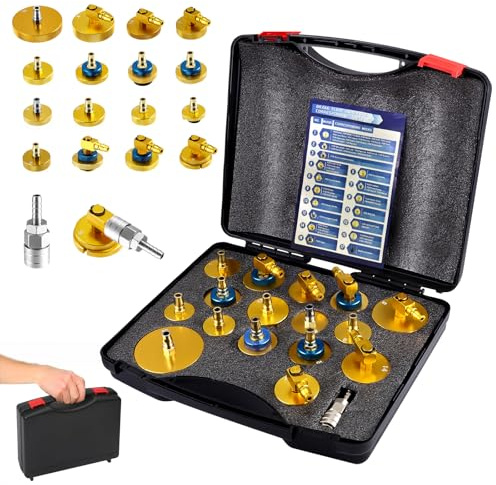 17-TLG Bremsenentlüftungsgerät Adapter Set, Aluminium Auto Bremsflüssigkeitswechselgerät Adapter mit Schnellkupplung, Bremsenentlüftungsadapter für Kraftfahrzeuge, Adapter Bremsflüssigkeitsbehälter