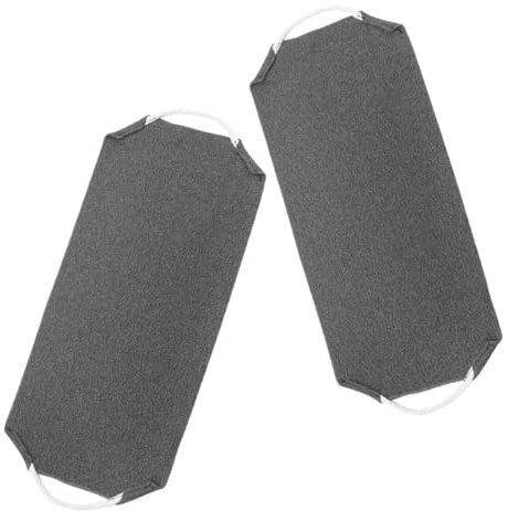 VILLFUL Lot de 2 Éponges Exfoliantes Polyester avec Poignées, Design Long Bandeau Gommage Corporel, pour Hommes et Femmes