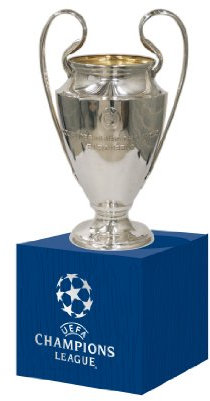 UEFA Pokalreplika Cl 45 Mm Auf Holzpodest UEFA-CL-45-HP, Silber, 45mm