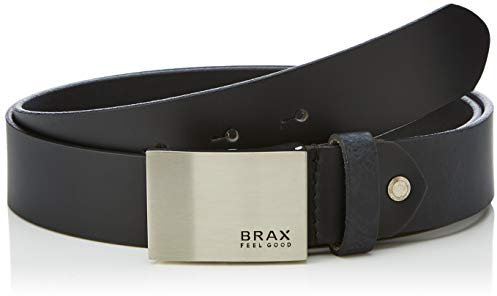 BRAX Herren Style Ledergürtel Uni Koppelgürtel Gürtel, Black, 677 (Herstellergröße: 105)