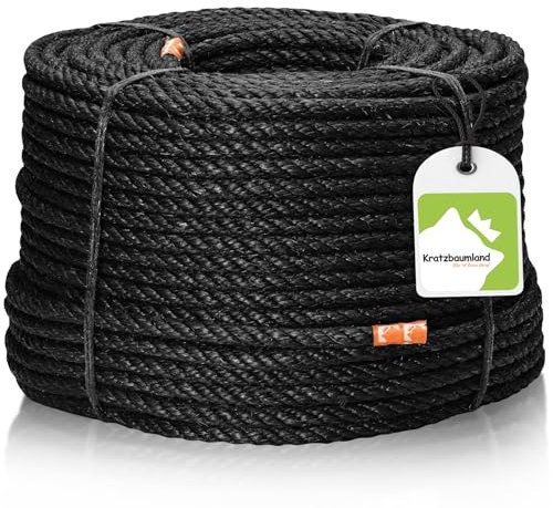 Kratzbaumland Premium-Sisalseil schwarz 10 mm, schwarzes Sisalseil für Kratzbäume (versch. Längen) (100 Meter)