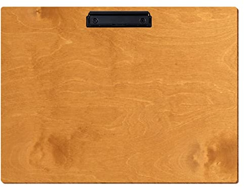 Bütic Holz Klemmbrett Standardform Birnbaum für DIN A3 A4 A5 A6 aus 3 mm Birkensperrholz und mit widerstandsfähigem Klarlack versiegelt